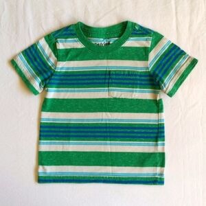 cat & jack green striped pocket t-shirt 12 months baby boy